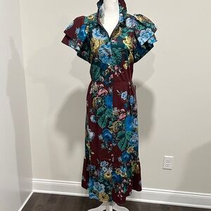 Tuckenuck Floral Ruffle Sleeve Maxi Dress